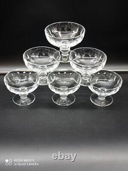 Magnifique lot de 6 Coupes à champagne en Cristal de SAINT-LOUIS, signé