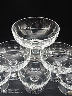 Magnifique lot de 6 Coupes à champagne en Cristal de SAINT-LOUIS, signé