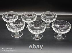 Magnifique lot de 6 Coupes à champagne en Cristal de SAINT-LOUIS, signé