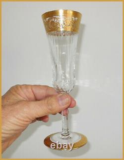 Neuve Flute A Champagne Signee En Cristal De Saint Louis Modele Thistle Gold