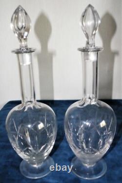 PAIRE CARAFES Cristal Taillé St LOUIS début 20 éme