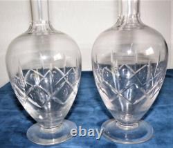 PAIRE CARAFES Cristal Taillé St LOUIS début 20 éme