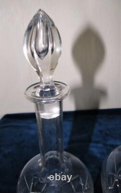 PAIRE CARAFES Cristal Taillé St LOUIS début 20 éme
