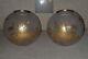 Paire Globes Shade Cristal Lampe A PÉtrole Huile Dragons Or Saint Louis 19 ème