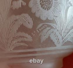 Paire Abat Jour Tulipe Globe Pour Lampe Petrole Huile Cristal Saint Louis Signe