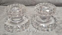 Paire De Bougeoir modèle diamant en cristal de Saint Louis