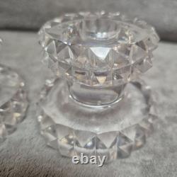Paire De Bougeoir modèle diamant en cristal de Saint Louis