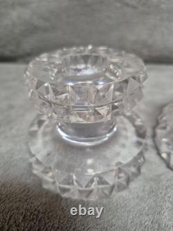 Paire De Bougeoir modèle diamant en cristal de Saint Louis