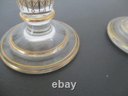 Paire De Vases En Cristal Saint Louis Modele 1080 Givre Et Dorure