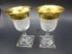 Paire Verre Baccarat Saint-louis Cristal Taille Pointes De Diamant Dorure A L'or