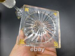 Paire Verre Baccarat Saint-louis Cristal Taille Pointes De Diamant Dorure A L'or