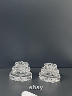 Paire de bougeoirs En Cristal Saint Louis Et Jean Sala Art Déco