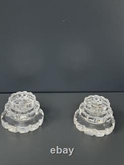 Paire de bougeoirs En Cristal Saint Louis Et Jean Sala Art Déco