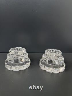 Paire de bougeoirs En Cristal Saint Louis Et Jean Sala Art Déco