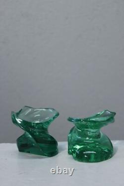 Paire de bougeoirs Eole Cristal de Saint-Louis France 1990s