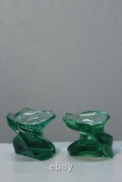 Paire de bougeoirs Eole Cristal de Saint-Louis France 1990s