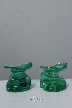 Paire de bougeoirs Eole Cristal de Saint-Louis France 1990s