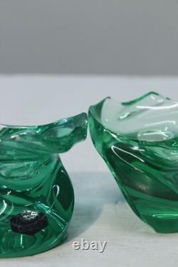 Paire de bougeoirs Eole Cristal de Saint-Louis France 1990s