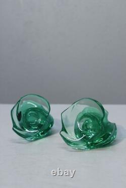 Paire de bougeoirs Eole Cristal de Saint-Louis France 1990s