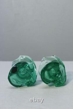 Paire de bougeoirs Eole Cristal de Saint-Louis France 1990s