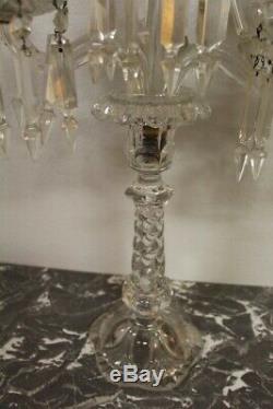Paire de candelabres en cristal de baccarat saint louis