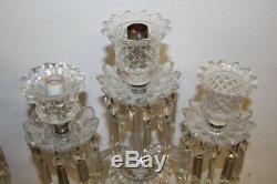 Paire de candelabres en cristal de baccarat saint louis