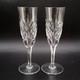 Paire De Fl&ucirc;tes &agrave; Champagne Cristal Souffl&eacute; Taill&eacute; Saint-louis Mod&egrave;le Chantilly