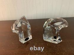 Paire de serre livre en cristal de Saint Louis (prix du lot de deux)