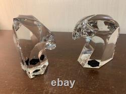 Paire de serre livre en cristal de Saint Louis (prix du lot de deux)