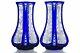 Paire De Vases Bleus En Saint-louis Xixè. Pair Of Blue Vases By Saint-louis 19th