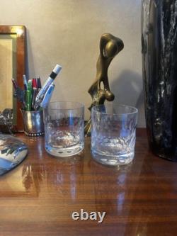 Paire de verres à whisky en cristal Saint-Louis motif nid d'abeilles