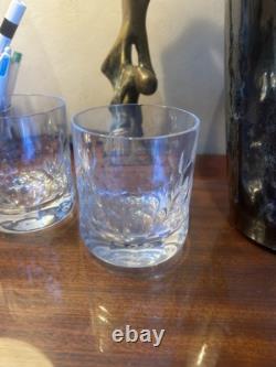 Paire de verres à whisky en cristal Saint-Louis motif nid d'abeilles