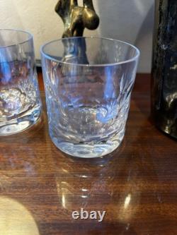 Paire de verres à whisky en cristal Saint-Louis motif nid d'abeilles