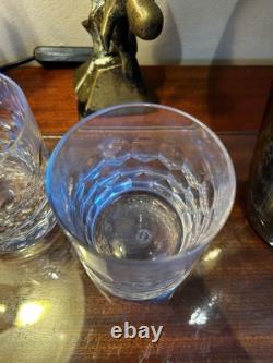 Paire de verres à whisky en cristal Saint-Louis motif nid d'abeilles