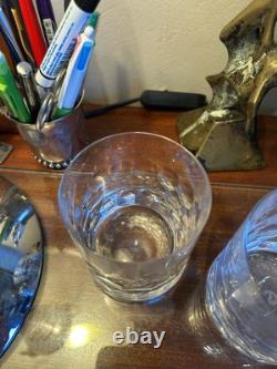 Paire de verres à whisky en cristal Saint-Louis motif nid d'abeilles