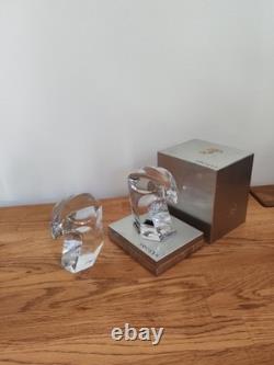 Paire têtes d'aigle cristal Saint-Louis France étiquettes d'origine 1 boîte