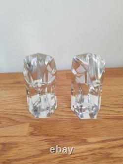 Paire têtes d'aigle cristal Saint-Louis France étiquettes d'origine 1 boîte