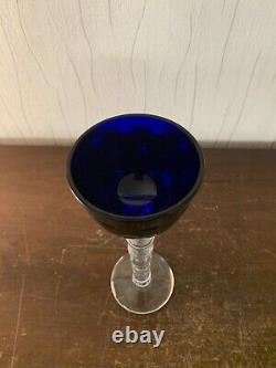 Photophore Bubble bleu en cristal de Saint Louis h 22 cm