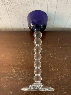 Photophore Bubble bleu en cristal de Saint Louis h 22 cm