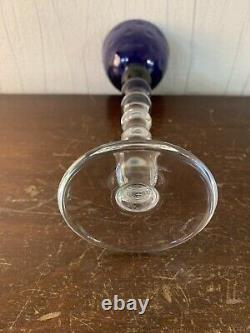 Photophore Bubble bleu en cristal de Saint Louis h 22 cm