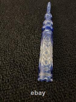 Porte cigarette bleu en cristal de Baccarat ou Saint Louis