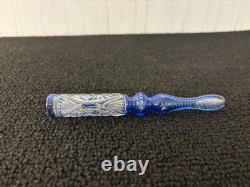 Porte cigarette bleu en cristal de Baccarat ou Saint Louis mod1