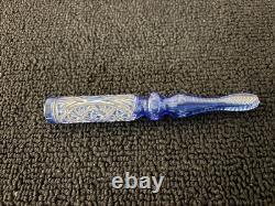 Porte cigarette bleu en cristal de Baccarat ou Saint Louis mod1