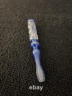 Porte cigarette bleu en cristal de Baccarat ou Saint Louis mod1