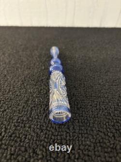 Porte cigarette bleu en cristal de Baccarat ou Saint Louis mod1