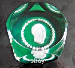 Presse papier sulfure cristal Saint-Louis Général de Gaulle millefiori