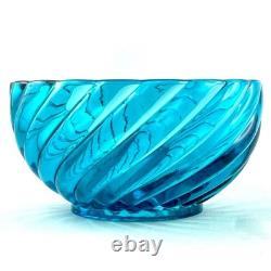 RARE! BOL Ancien CRISTAL DE BACCARAT Bambou Tors Bleu saint-louis/lalique