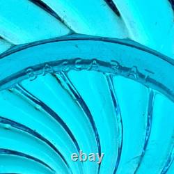 RARE! BOL Ancien CRISTAL DE BACCARAT Bambou Tors Bleu saint-louis/lalique