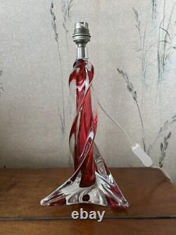 RARE Superbe PIED DE LAMPE 33 Cm CRISTAL TORSADE Sulfure SAINT-LOUIS FRANCE