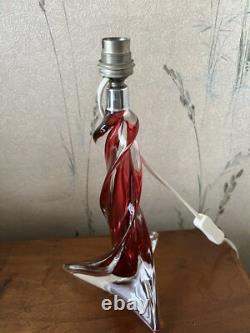 RARE Superbe PIED DE LAMPE 33 Cm CRISTAL TORSADE Sulfure SAINT-LOUIS FRANCE